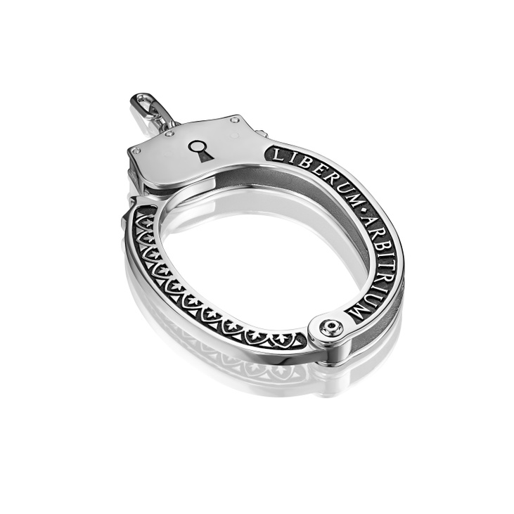 Стильный серебряный браслет наручник LIBERUM ARBITRIUM для него и для нее