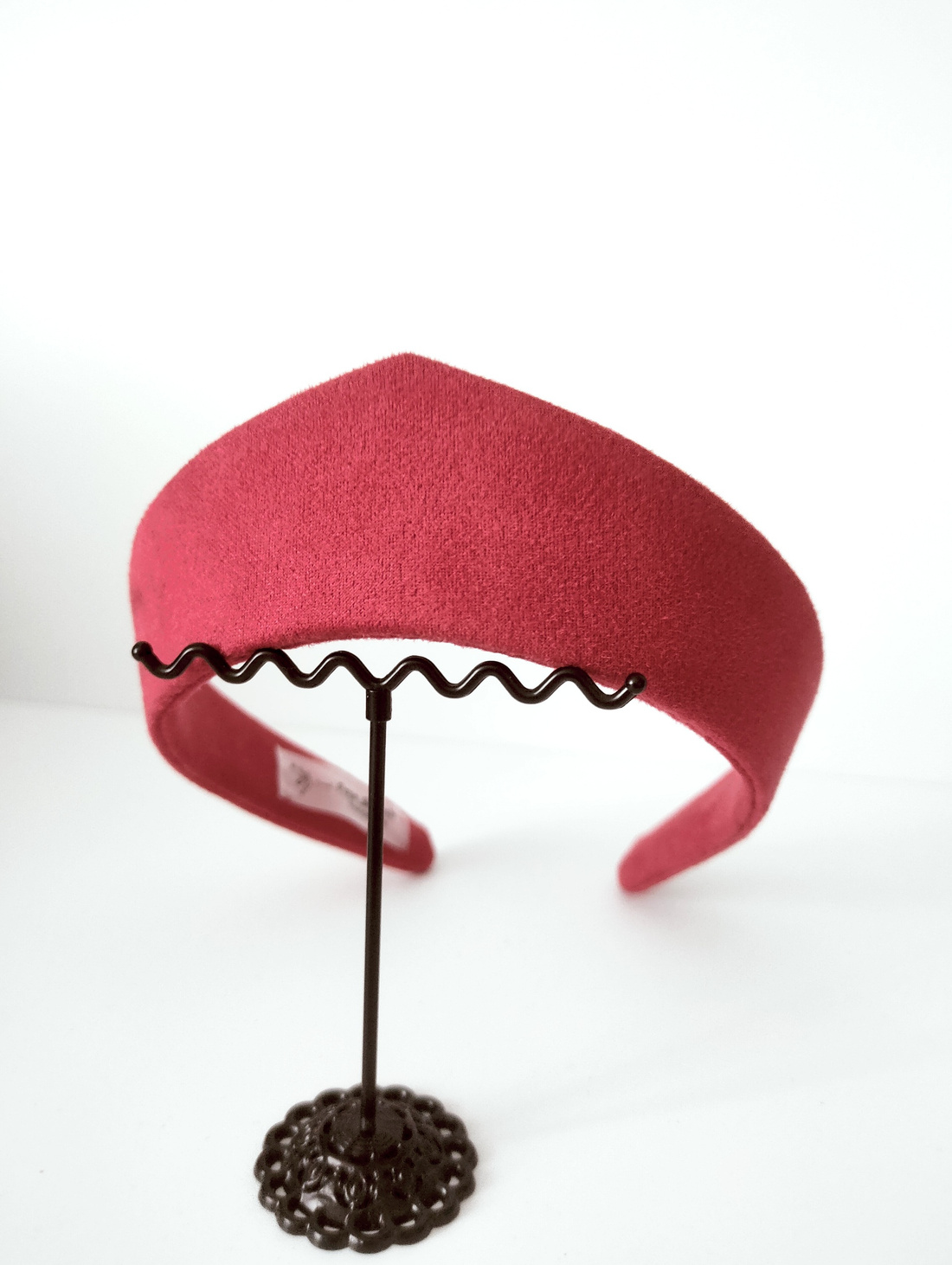 Ободок-кокошник "Красная экозамша" - фотография товара