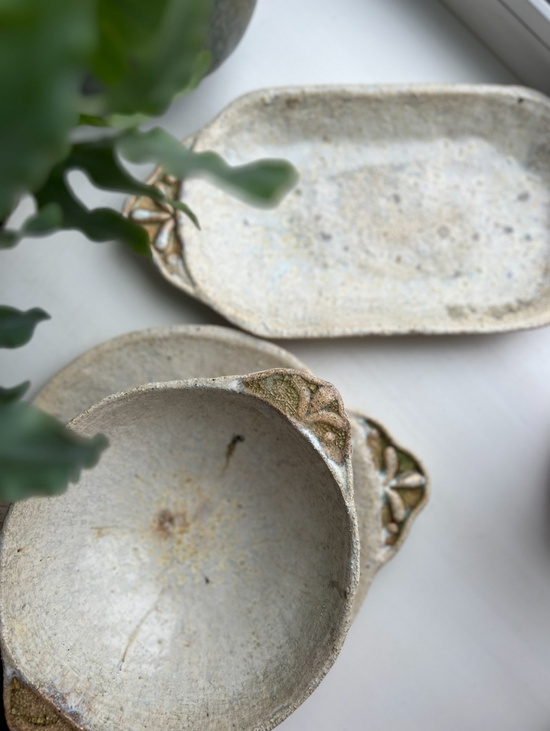 Салатник со стеклянными ручками