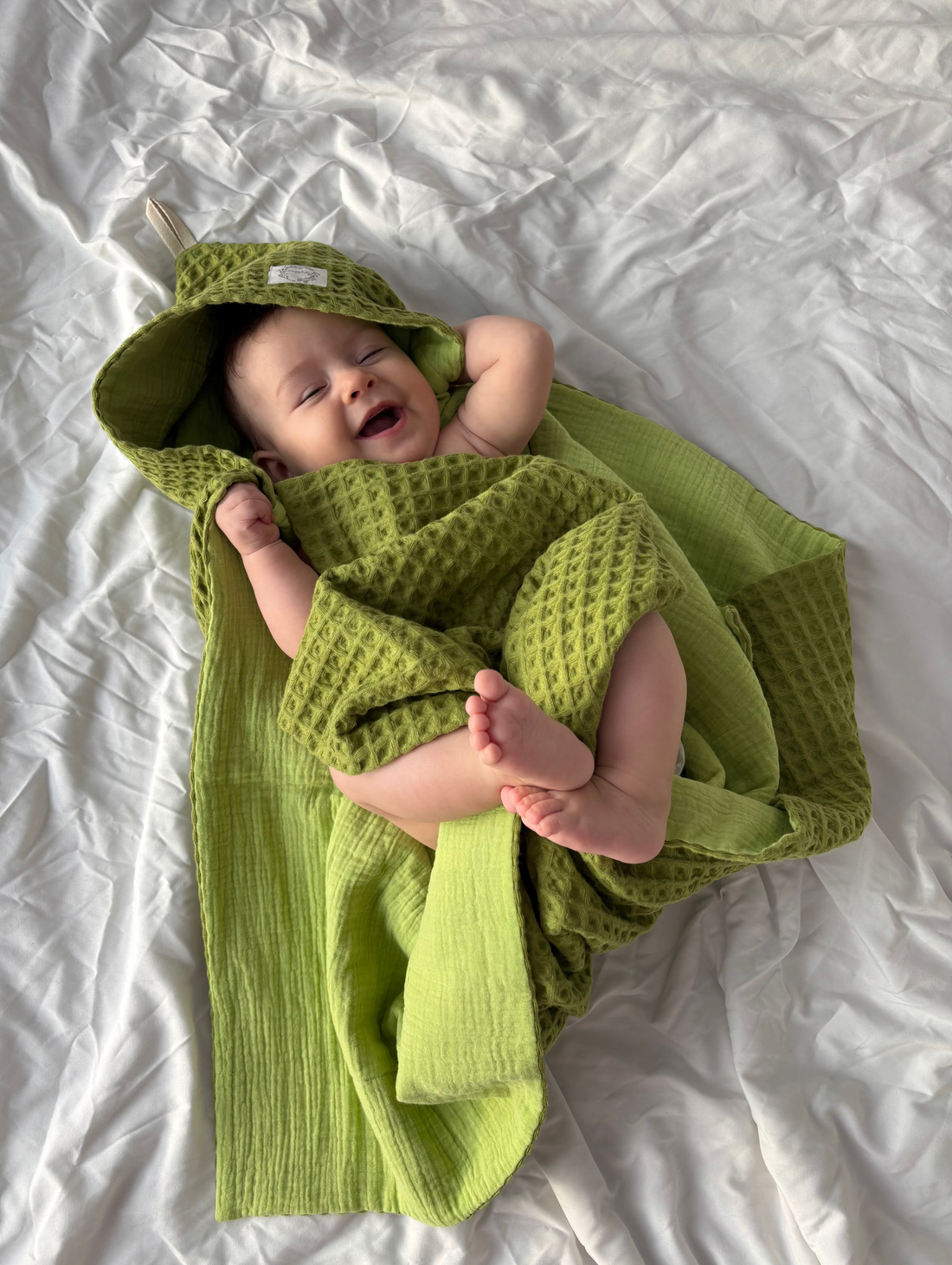 Вафельное полотенце уголок "Apple" - фотография товара