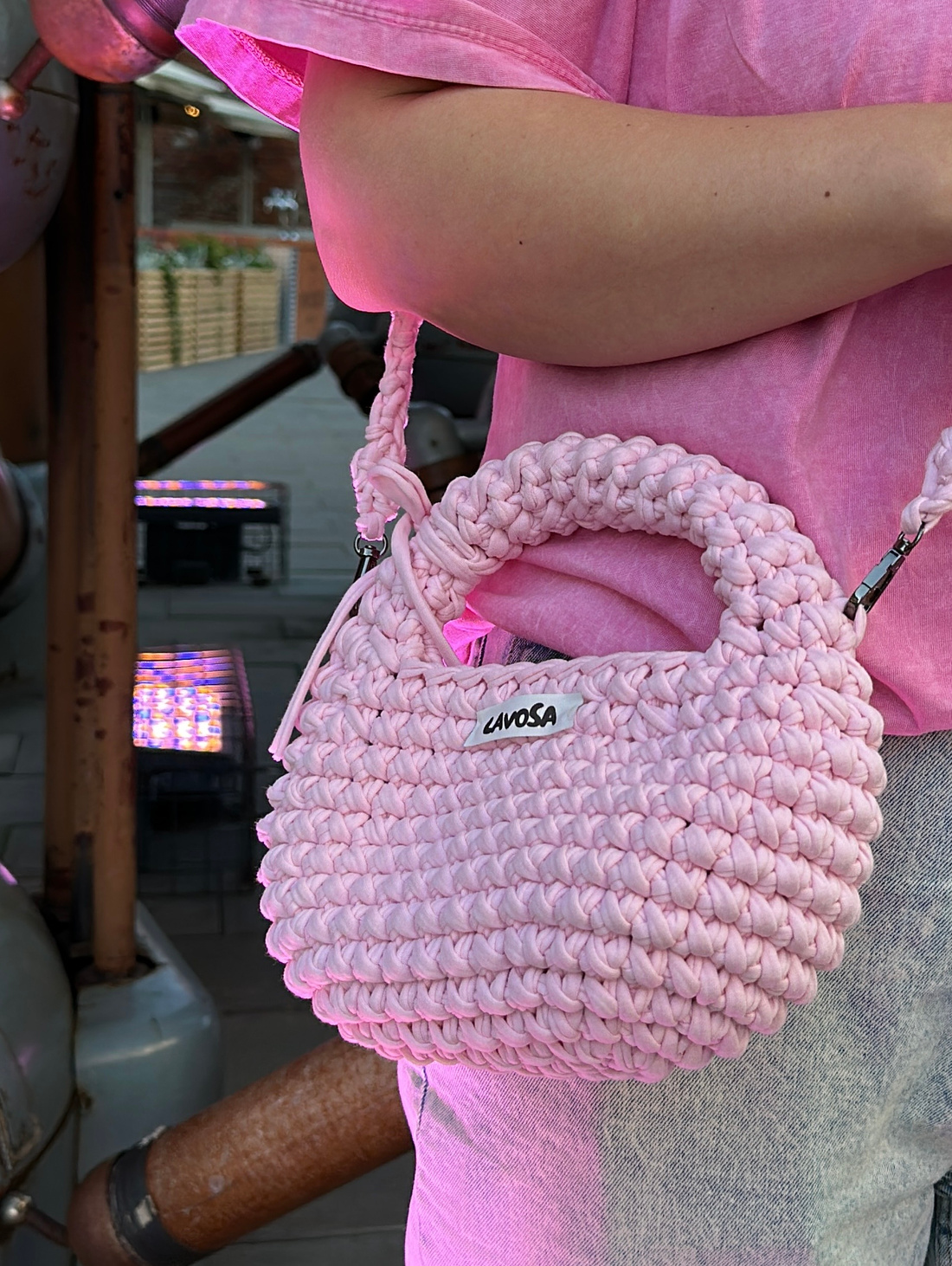 Сумка кросс-боди "Love" розовая - фотография товара