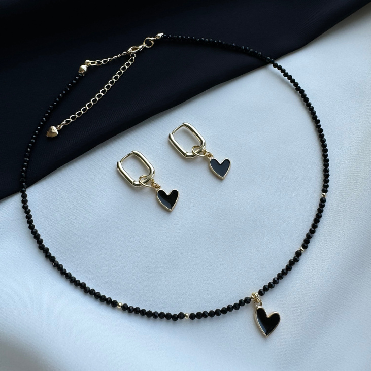 Комплект украшений «Черное сердце»
