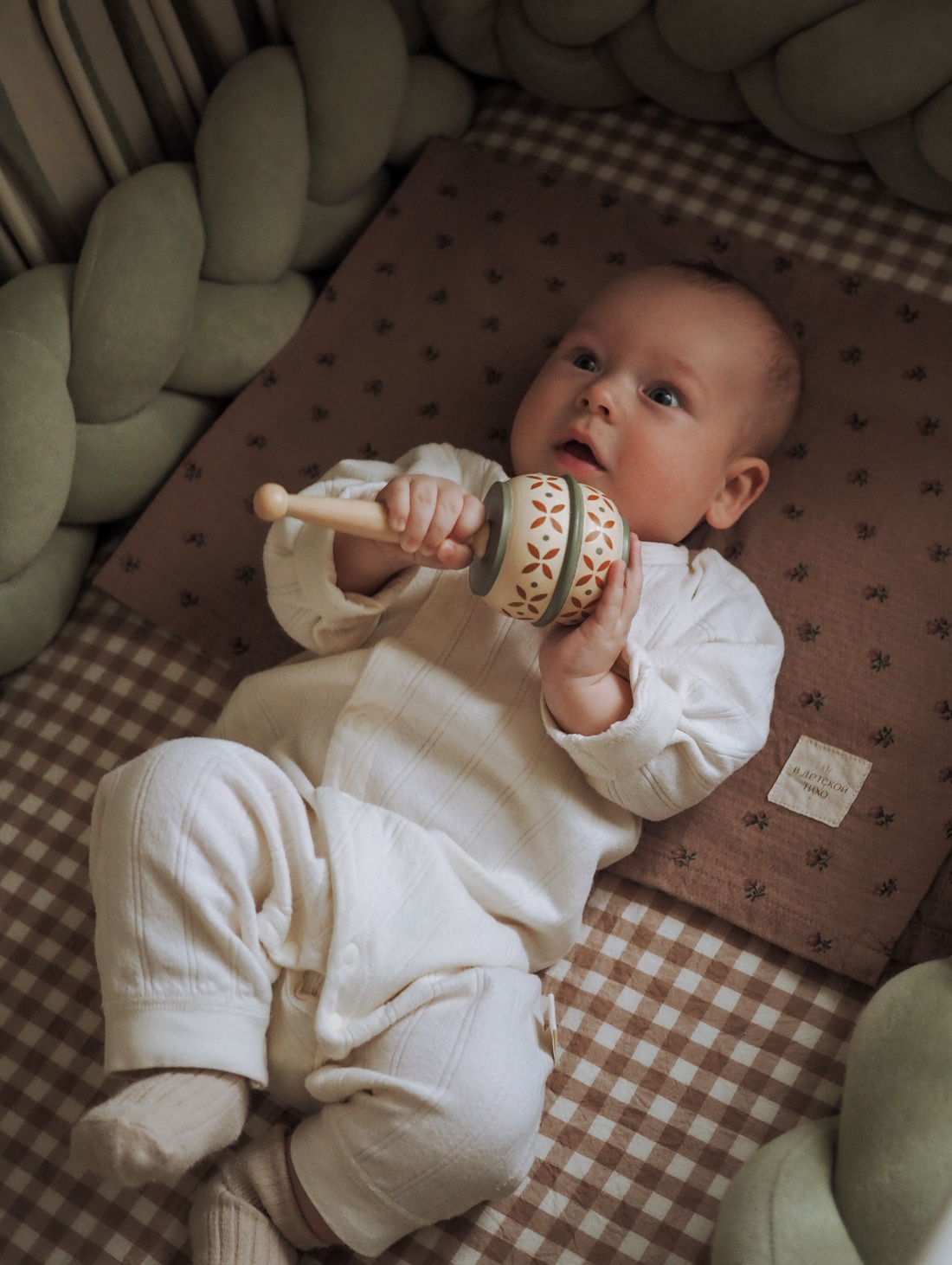 Фланелевая пеленка с принтом для малыша - фотография товара