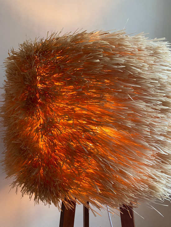 Торшер с абажуром из лыка