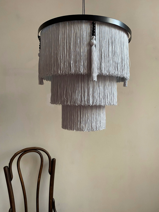 Абажур с бахромой «Серебро»