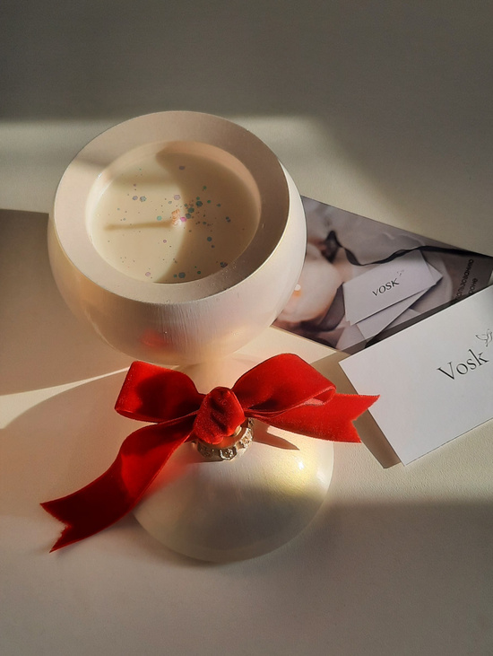 Свеча "Шар" с ароматом штрудель со специями