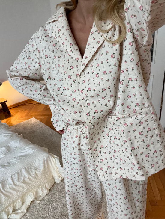 Хлопковая пижама в цветочек