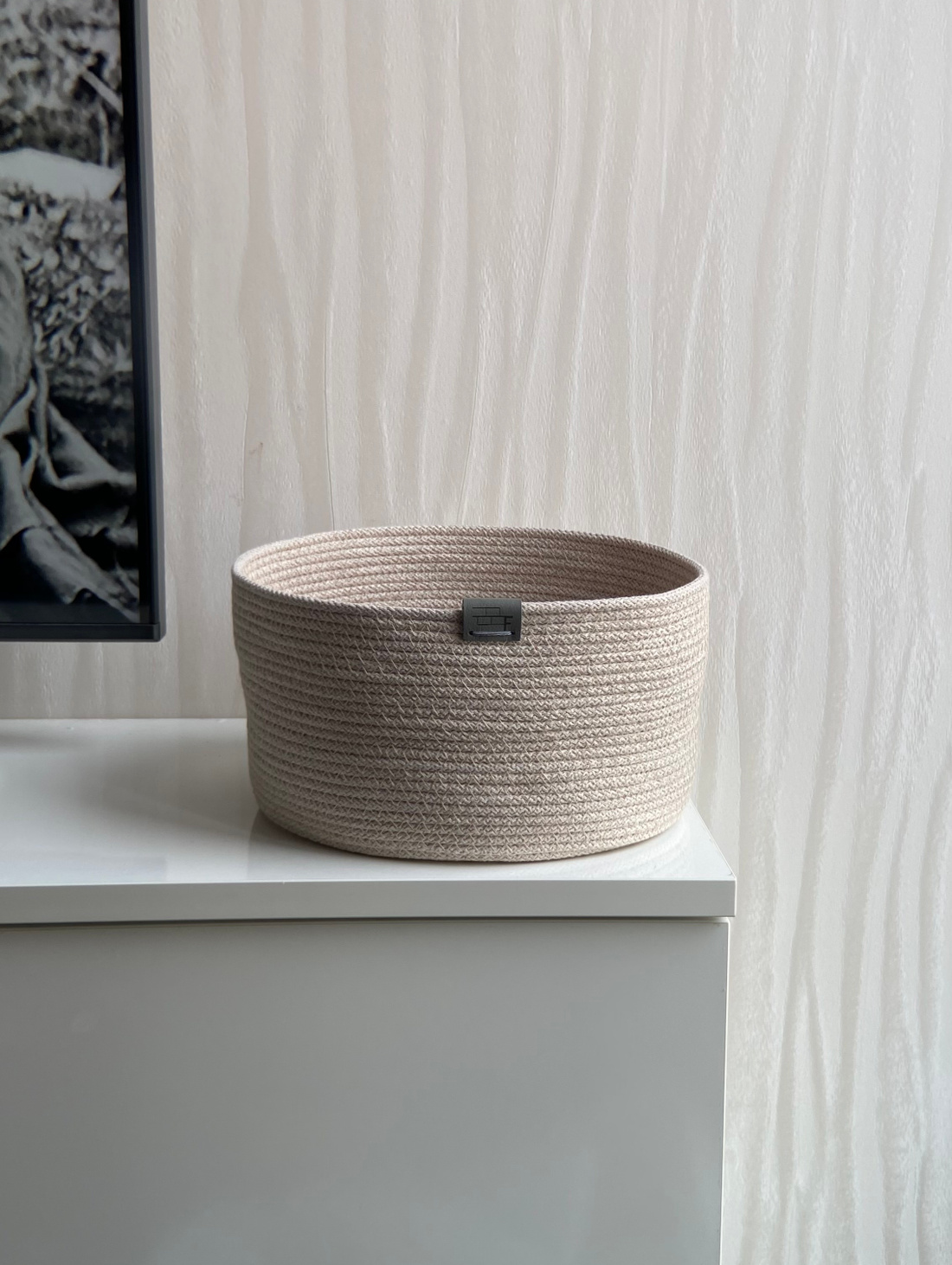 Корзина из хлопка с ровными стенками - фотография товара