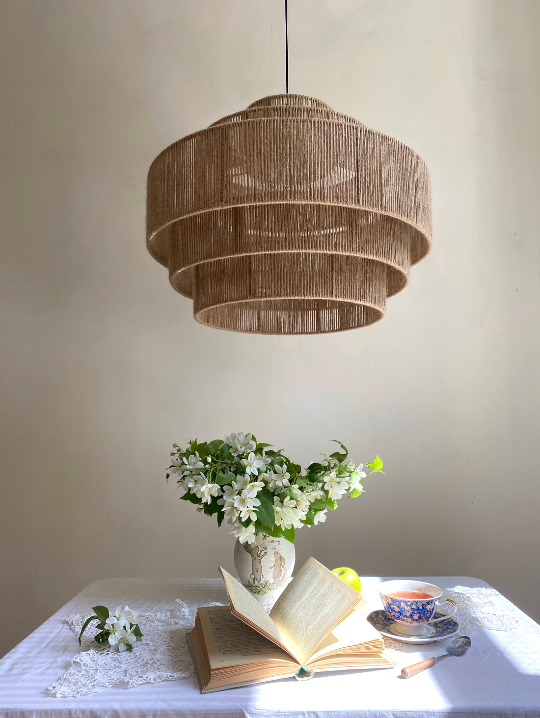 Люстра из джута - фотография товара