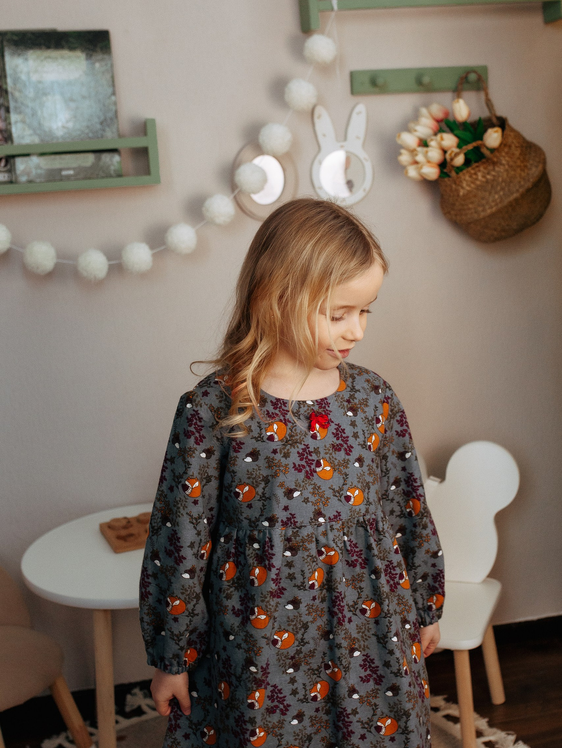 Платье для девочки "Лисички в лесу" - фотография товара