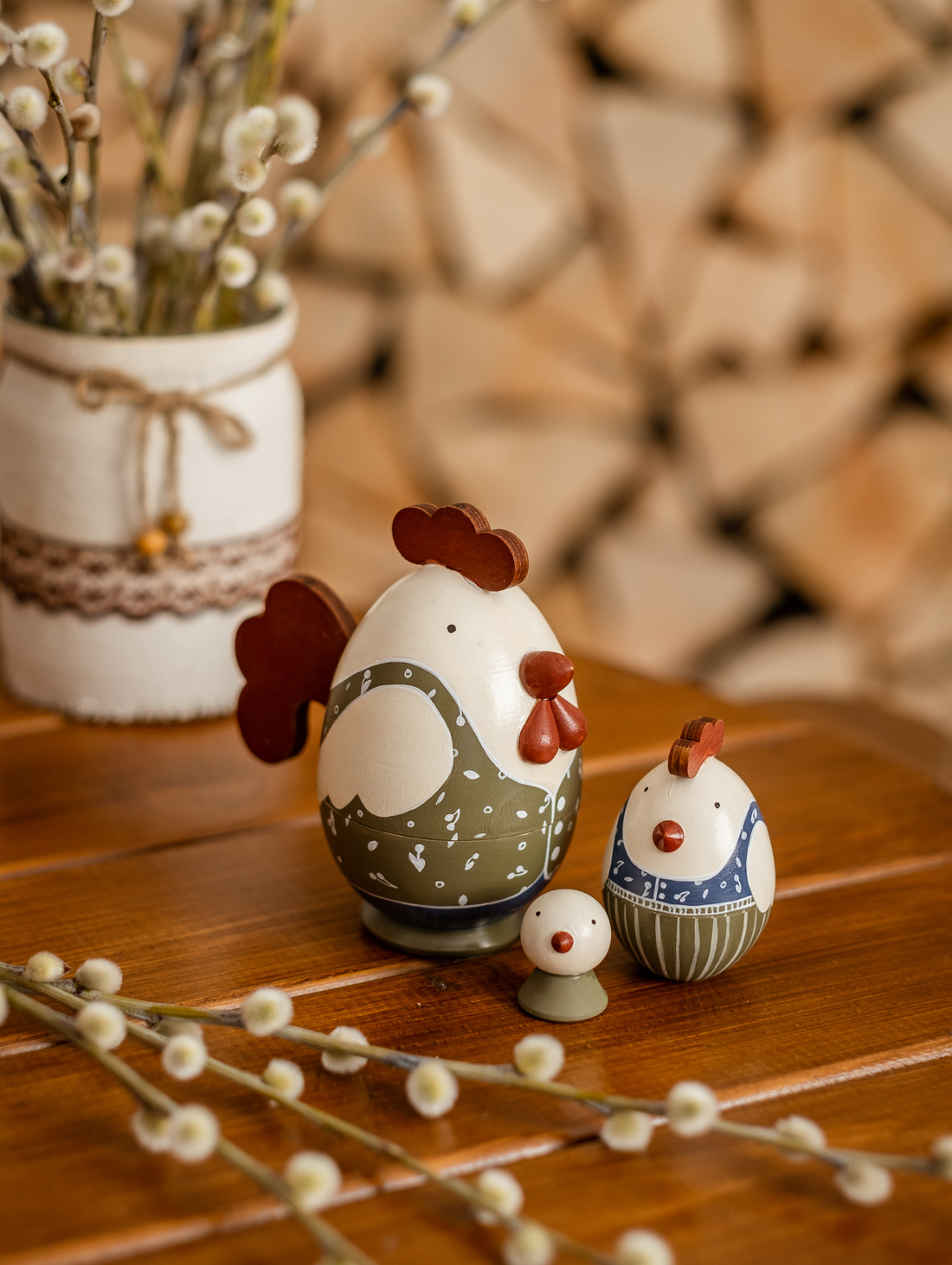 Набор матрёшек 2 в 1 "Курочки" - фотография товара