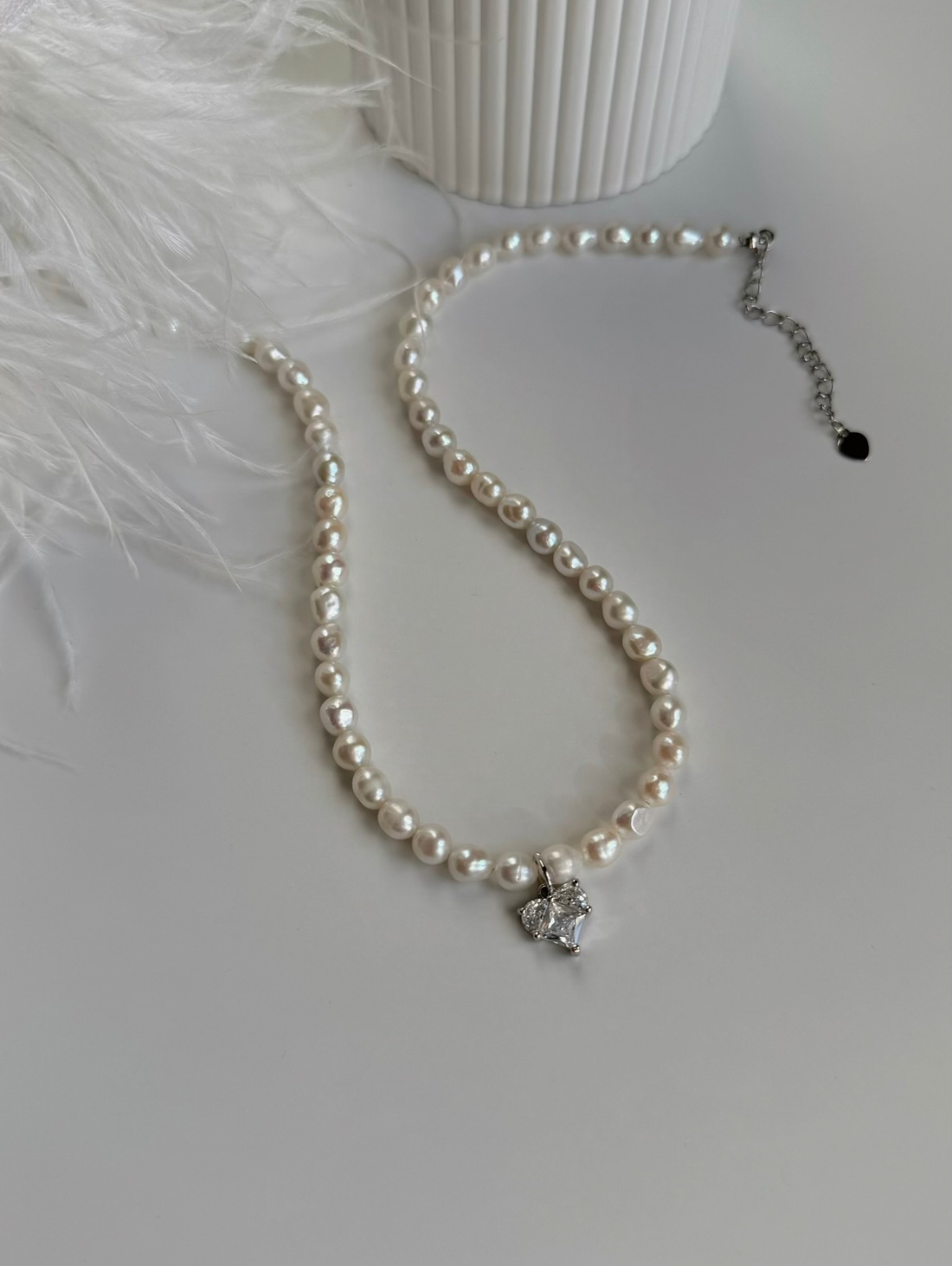 Чокер из жемчуга «Сердце» - фотография товара