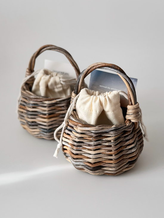 Корзина-мини с мешочком | Купюрница