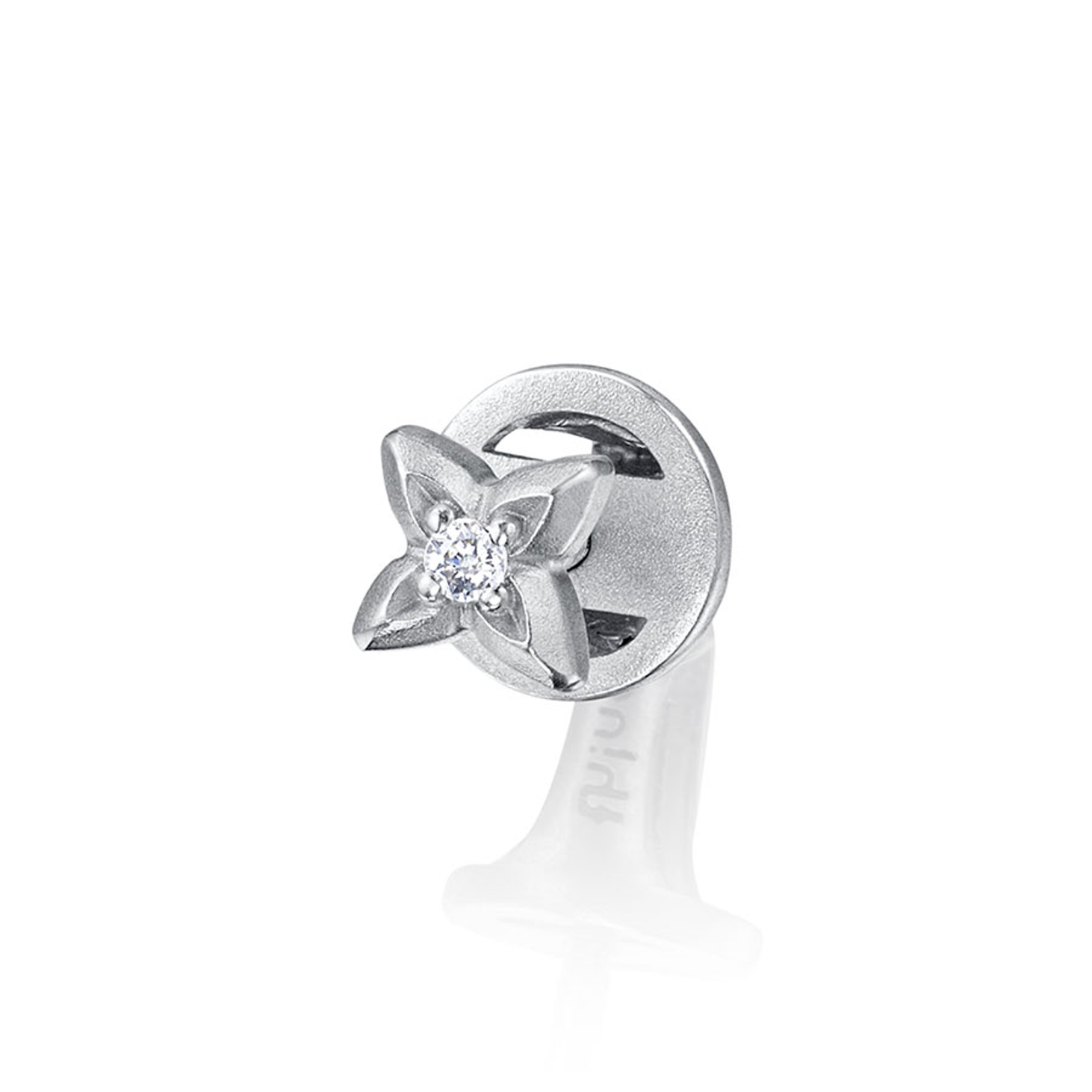 Монопусета серебряная с бриллиантом ORIGAMI LILAC - фотография товара