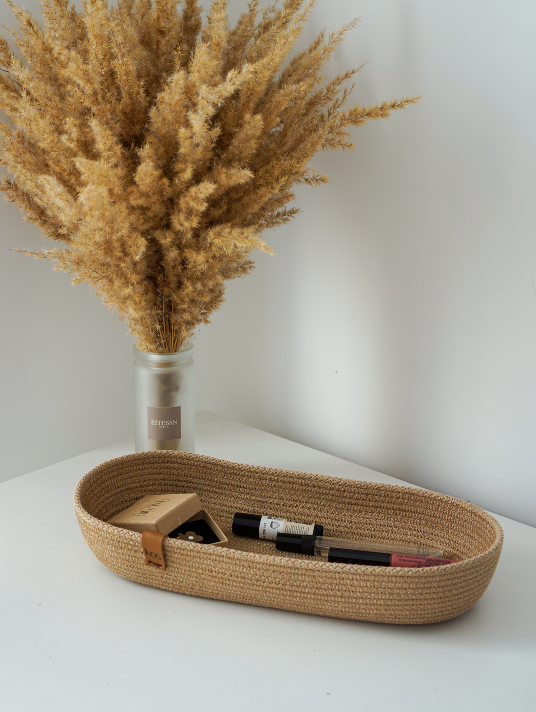 Корзина под столовые приборы, для хранения мелких вещей, бежевая, Kos - фотография товара