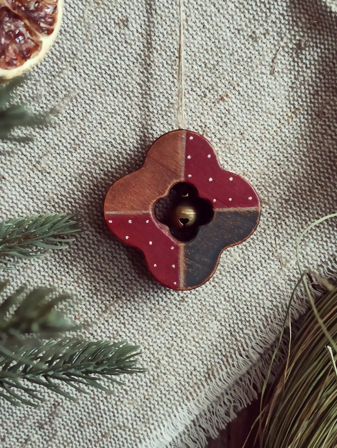 Елочная игрушка "Четырехлистник" - фотография товара