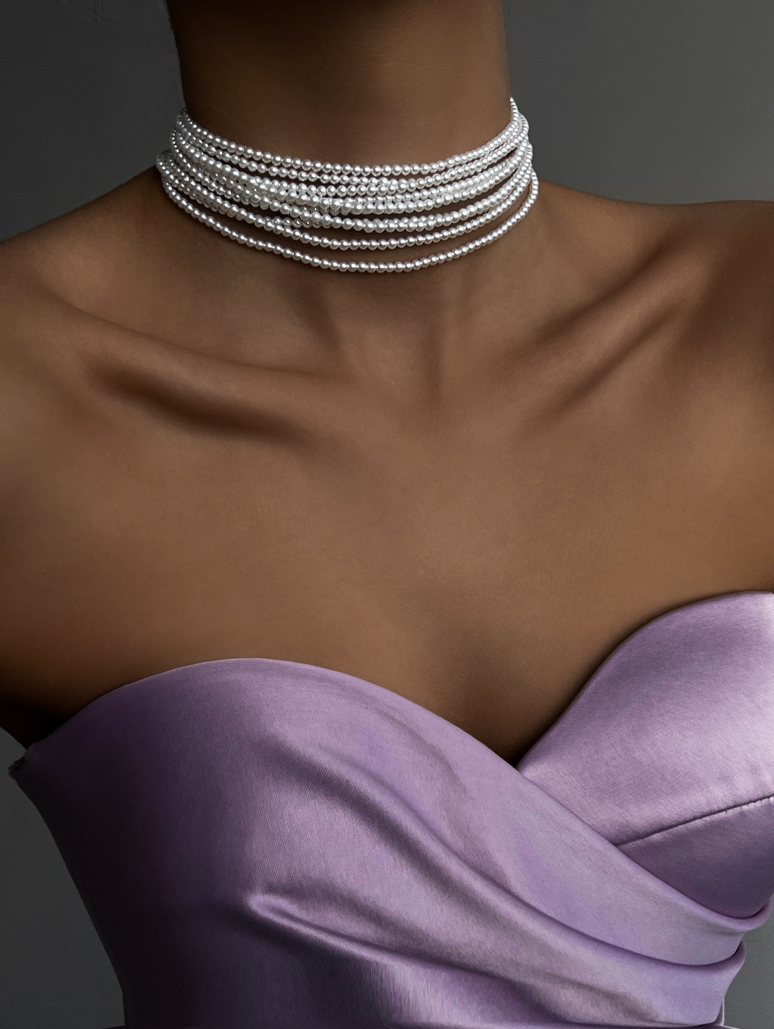 Колье из жемчуга многослойное - фотография товара