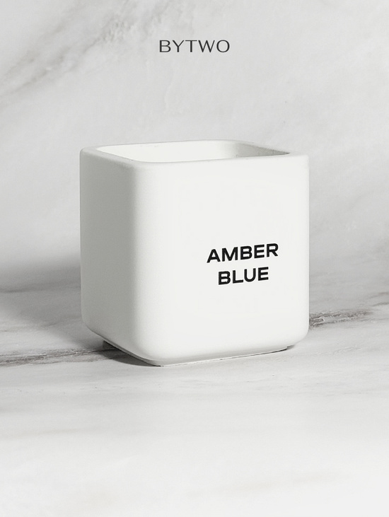 Парфюмированая аромасвеча AMBER BLUE, 100 мл. (белый стакан)