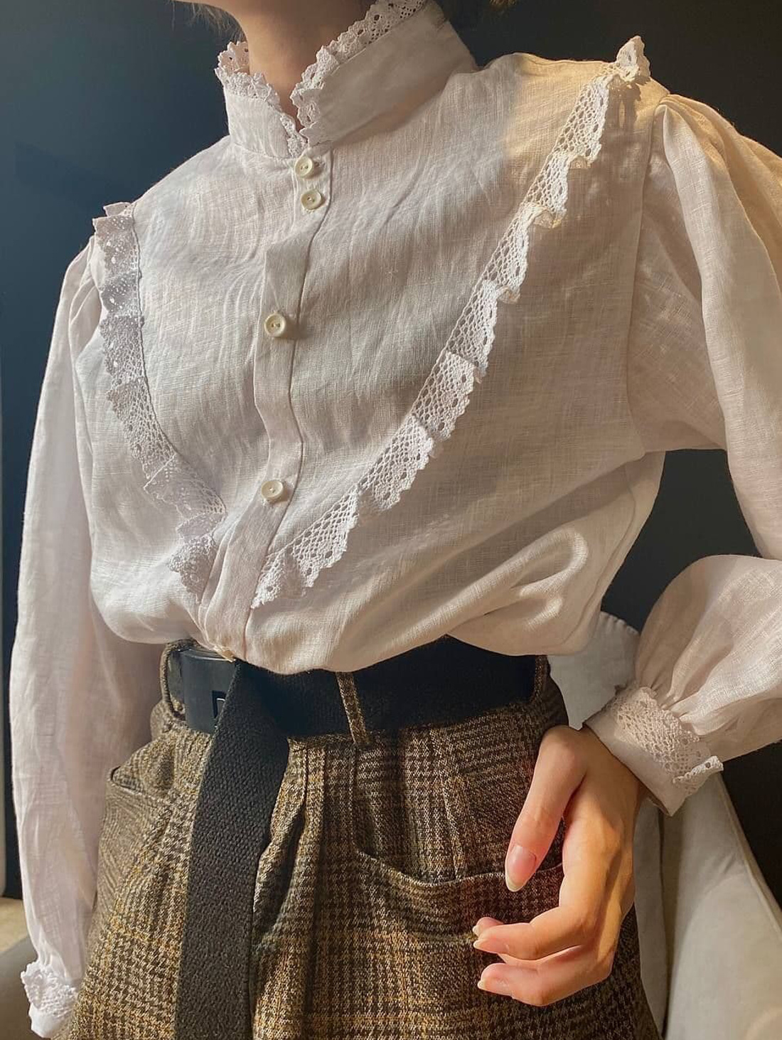 Рубашка «Викториан» изо льна - фотография товара