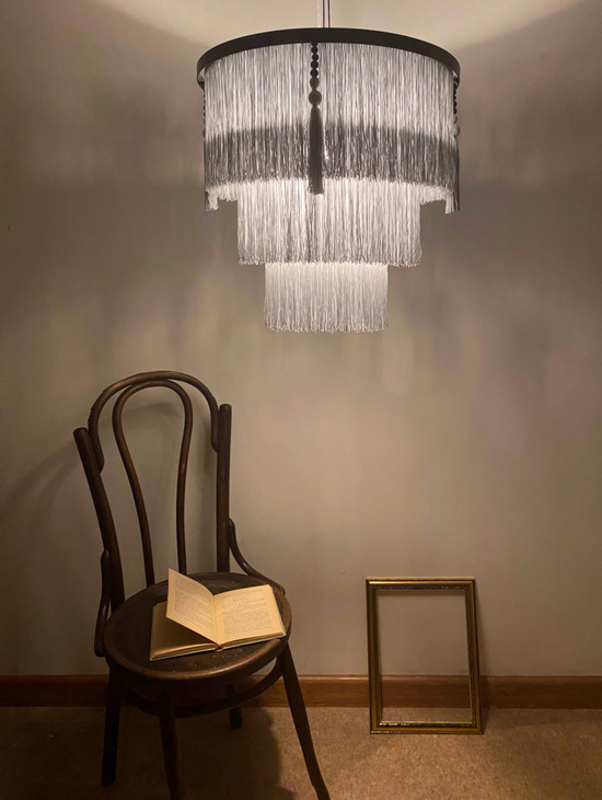 Абажур с бахромой «Серебро»