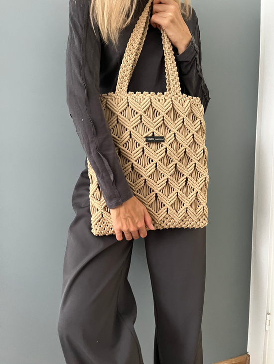 Плетеная макраме сумка “CAIRO BAG” пломбир