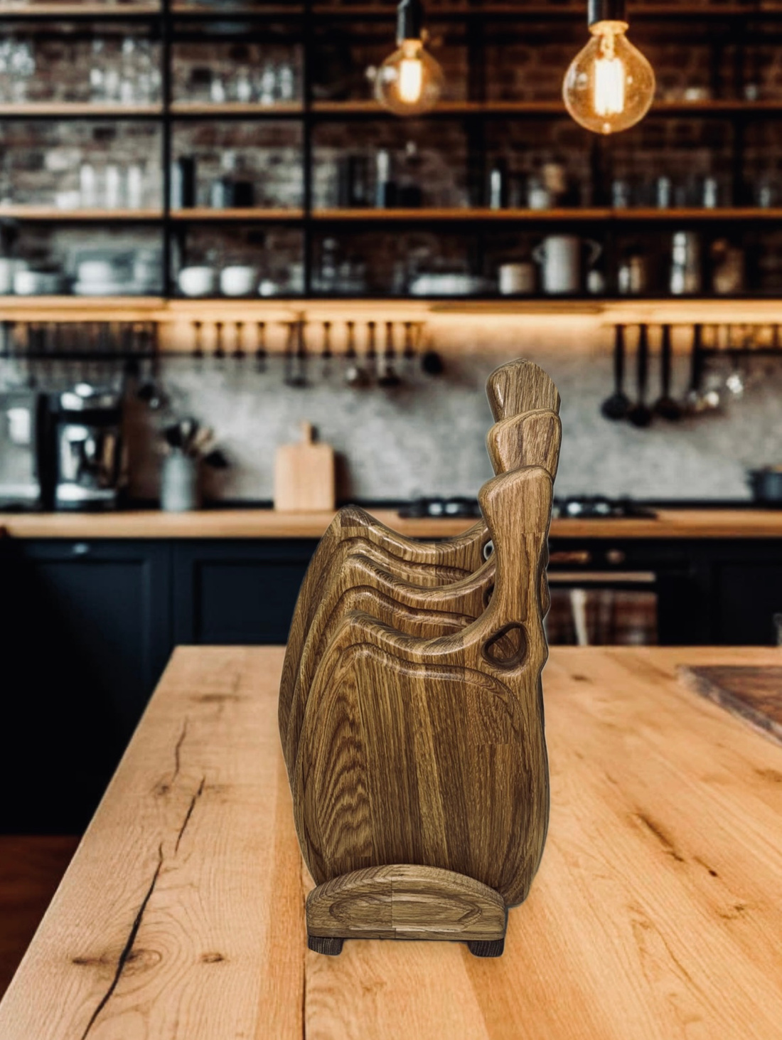 Набор из 3 досок для подачи на подставке - фотография товара