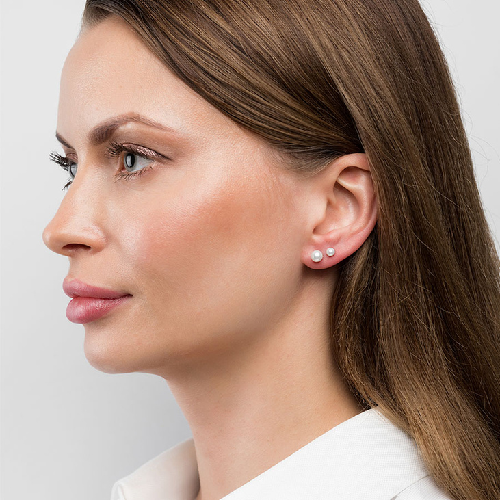 Моносерьга серебряная с жемчугом PEARL M