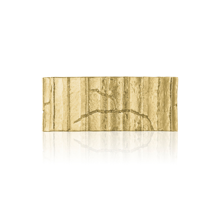 Широкое позолоченное кольцо из серебра COLUMN GOLD