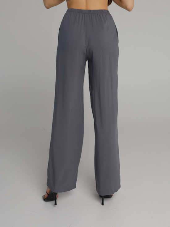 Брюки из струящегося штапеля стальной