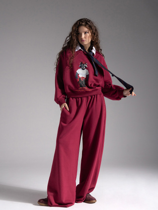 Брюки PALAZZO HILLY MAROON