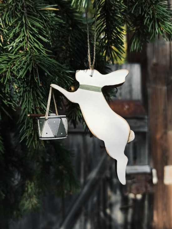 Ёлочная игрушка "Заяц с барабаном"