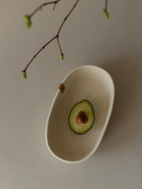 Корзина овальная из хлопкового шнура