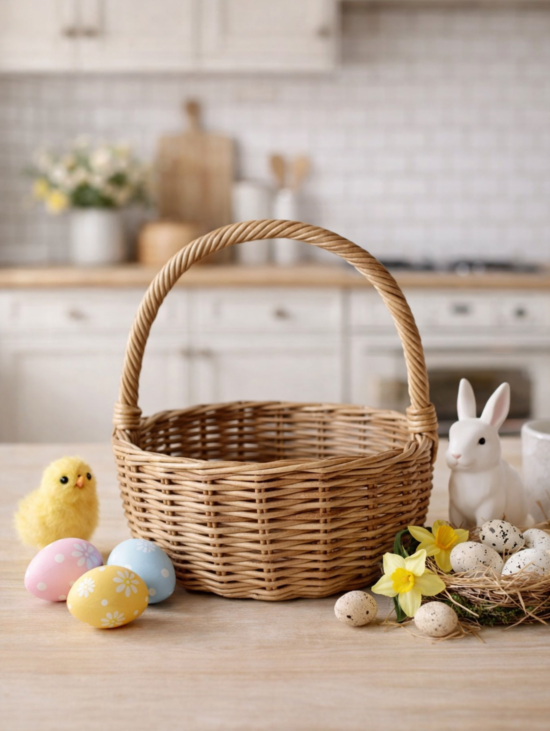 Пасхальная круглая корзина - фотография товара