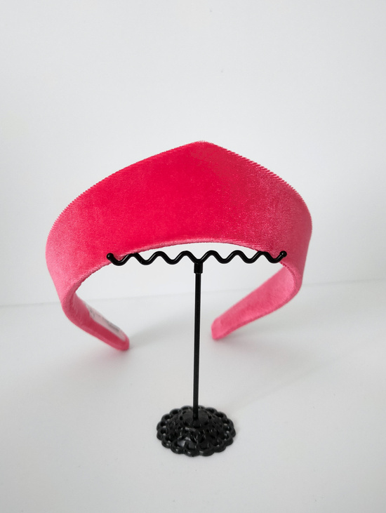 Ободок-кокошник "Бархат светло красный"