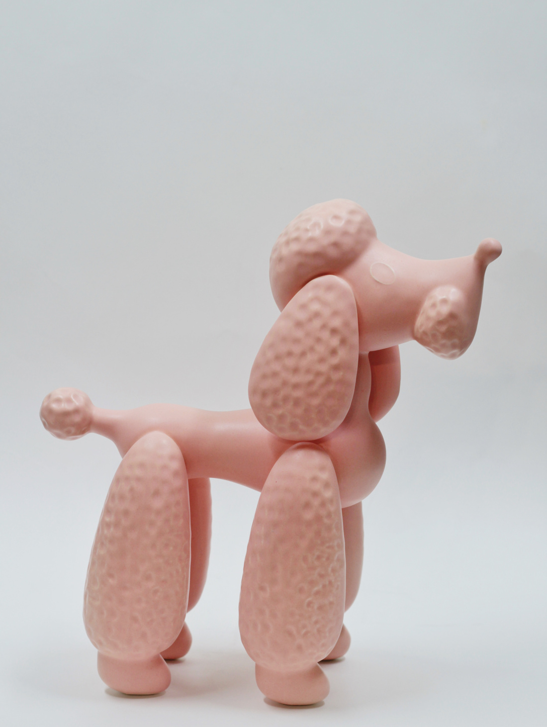 Пудель керамический розовый матовый - фотография товара