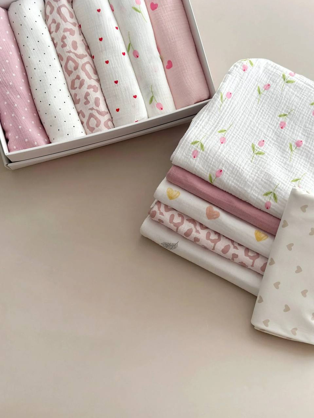 Набор из 12 пелёнок Розовый - фотография товара