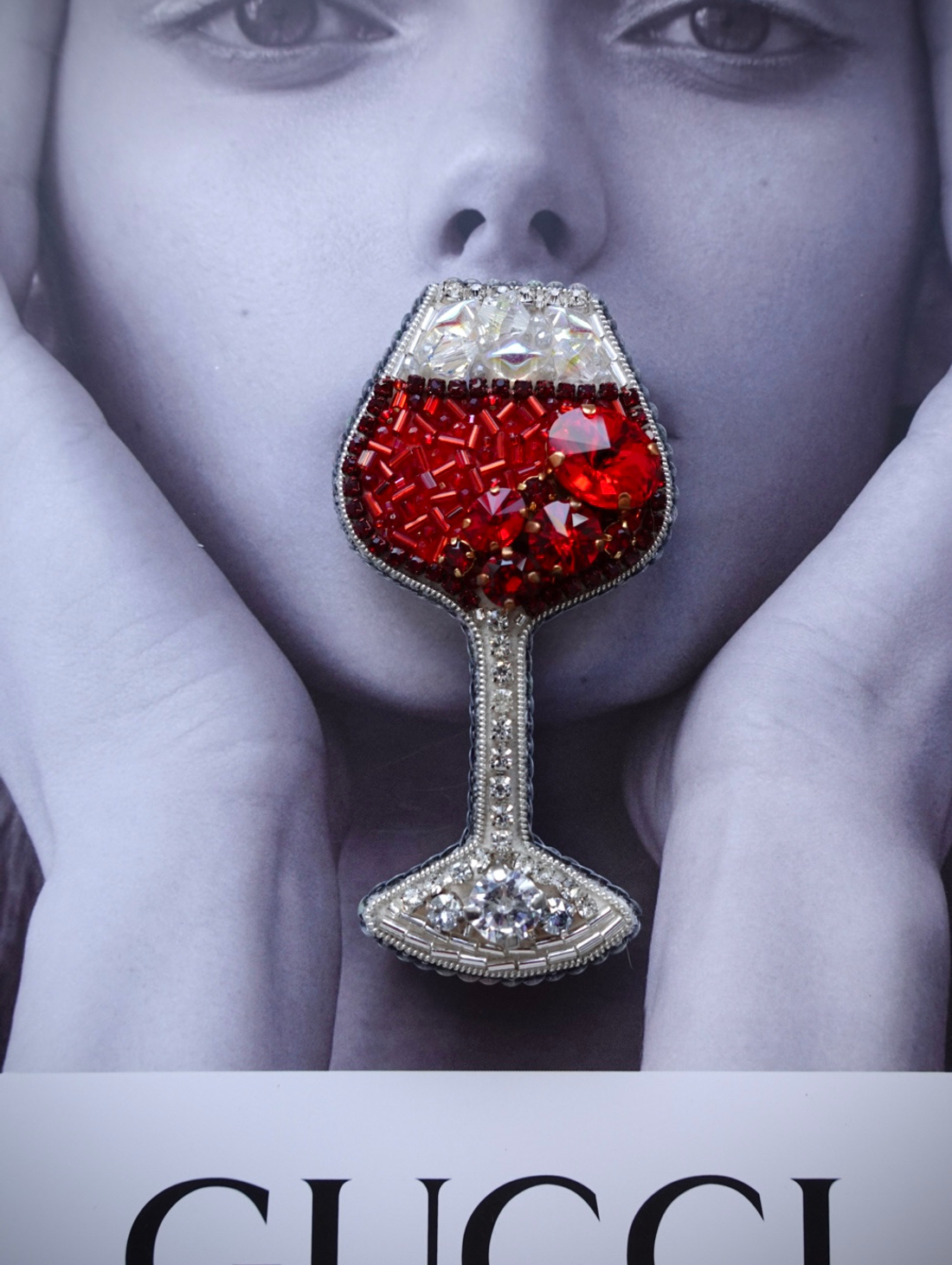 Брошь "Бокал" - фотография товара