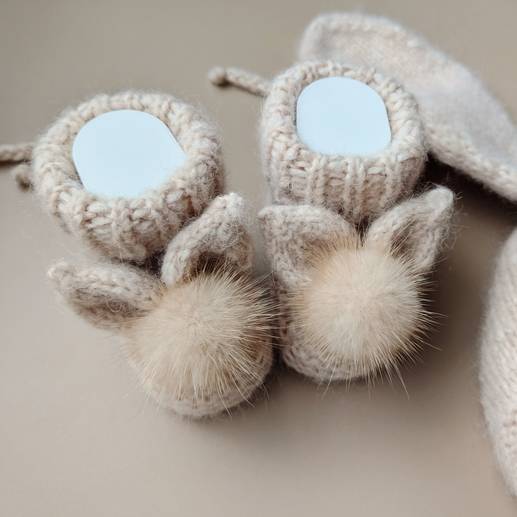 Комплект для новорожденного - шапочка и пинетки