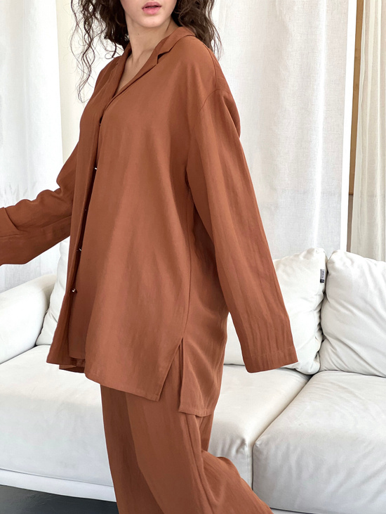 Пижамный костюм Sherl карамельный