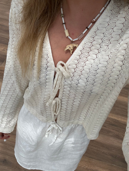 Колье «Жираф» с подвеской из керамики