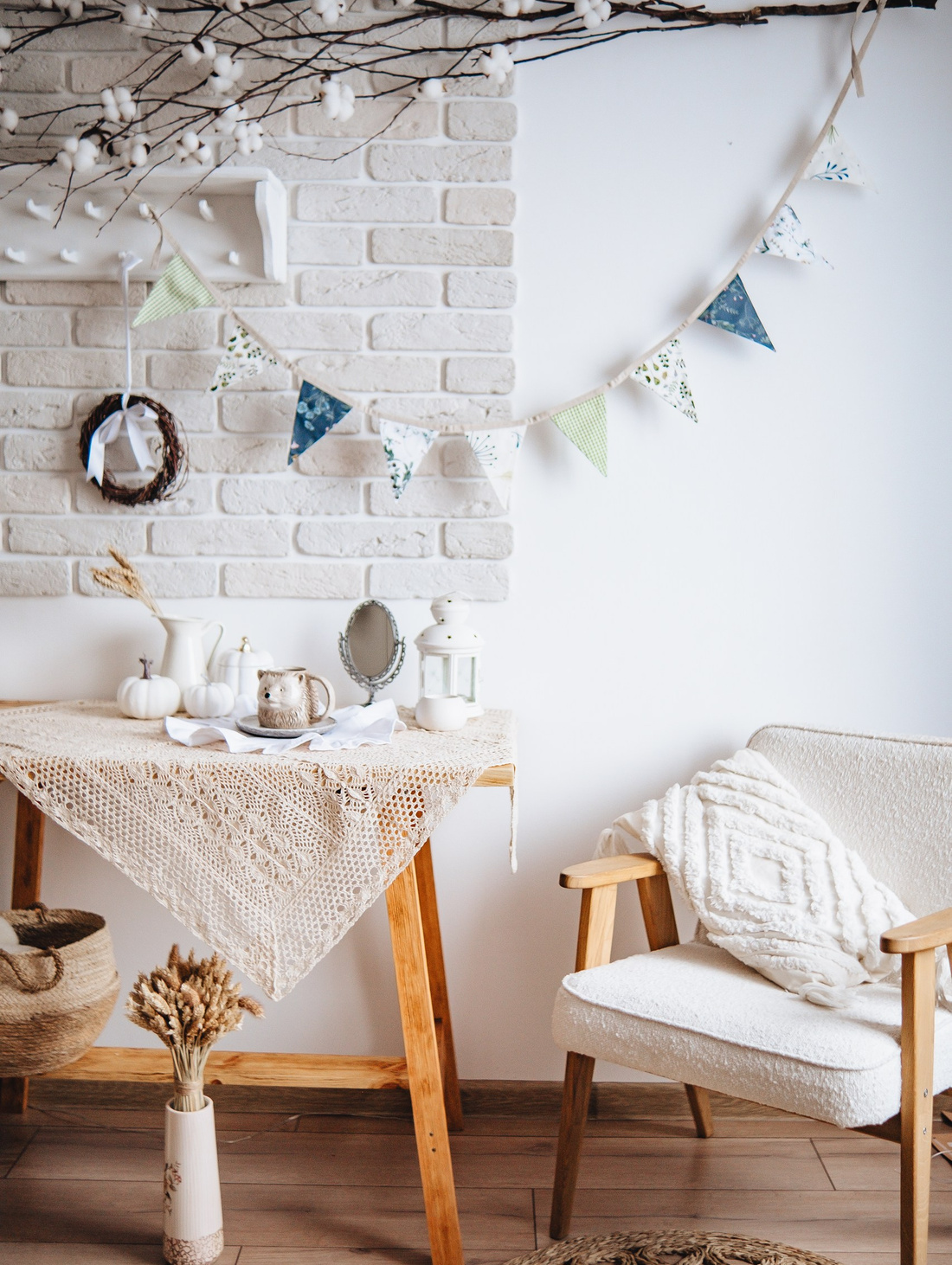 Текстильная гирлянда. Декор для дома. - фотография товара