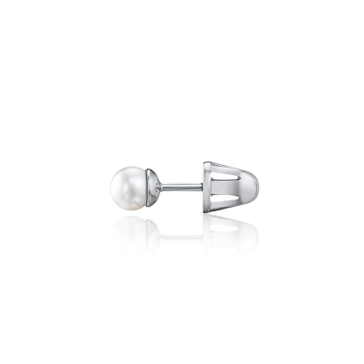 Моносерьга серебряная с жемчугом PEARL M