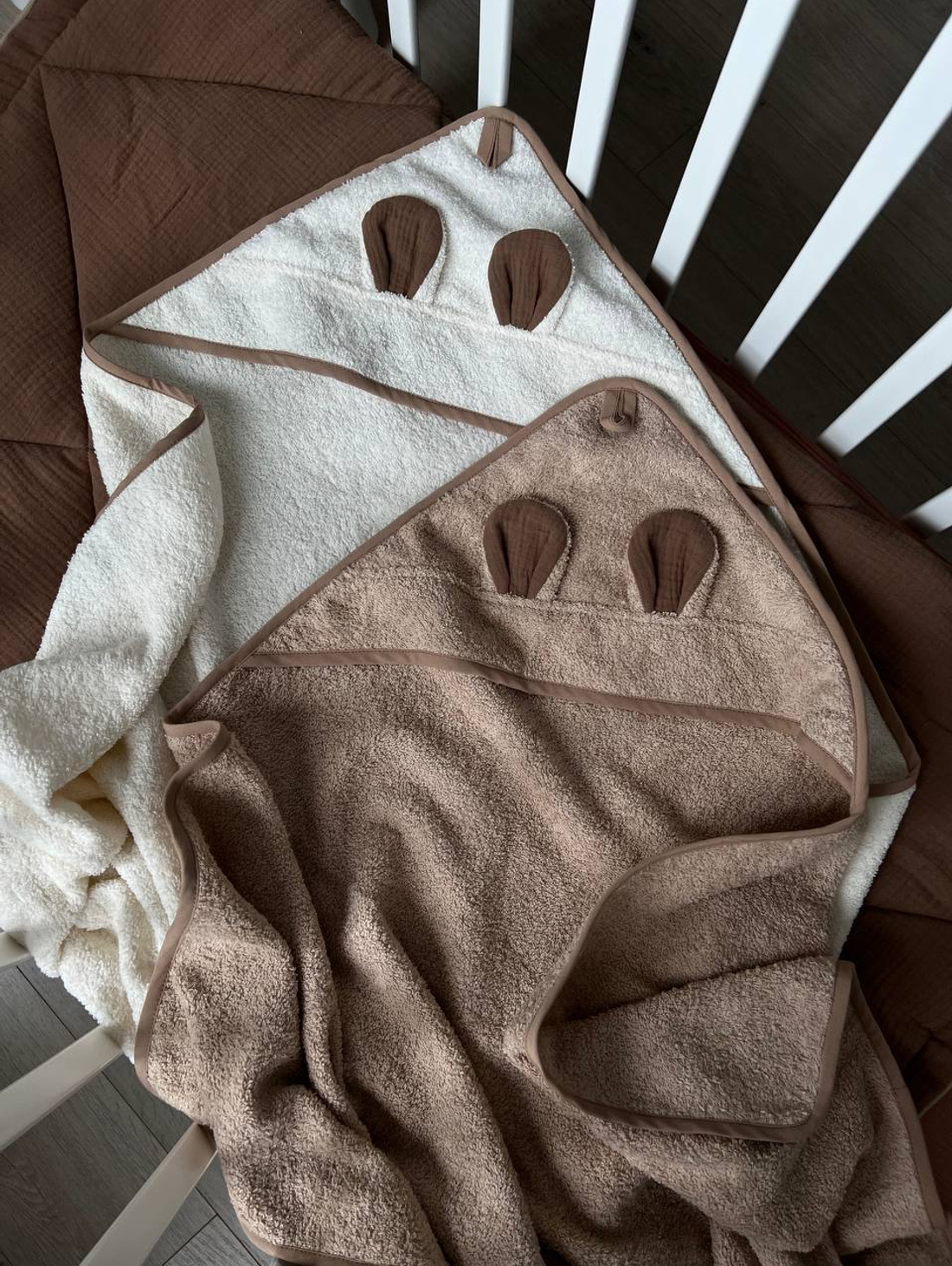 Махровое полотенце с ушками мишки - фотография товара