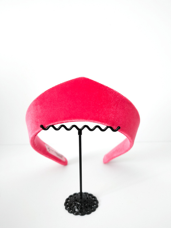 Ободок-кокошник "Бархат светло красный"