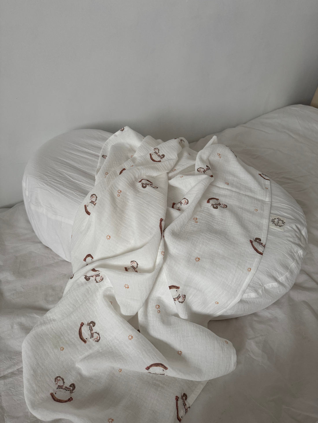 Муслиновая пеленка "Лошадки" - фотография товара