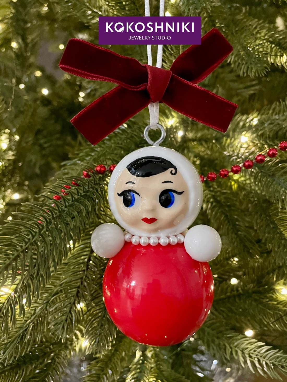 Елочная игрушка «Неваляшка красная» - фотография товара