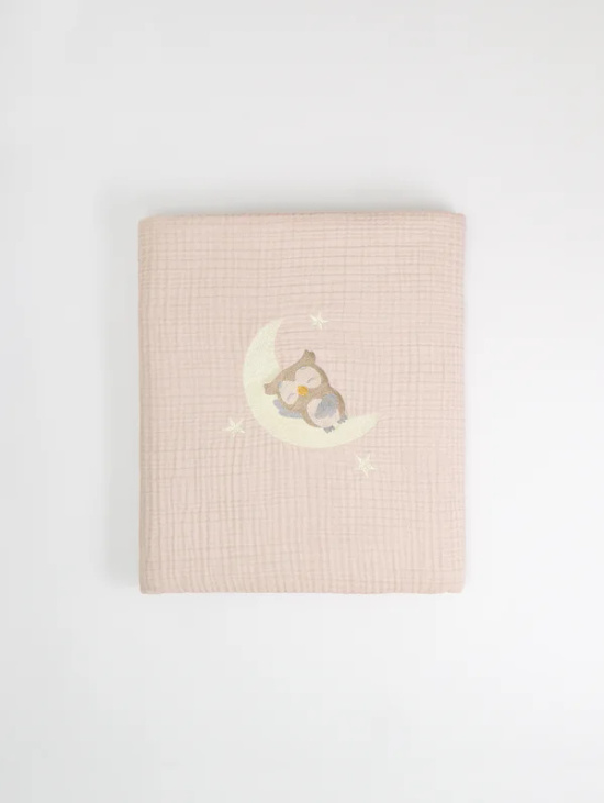 Плед «Лунный совенок» Пудра 110х120см