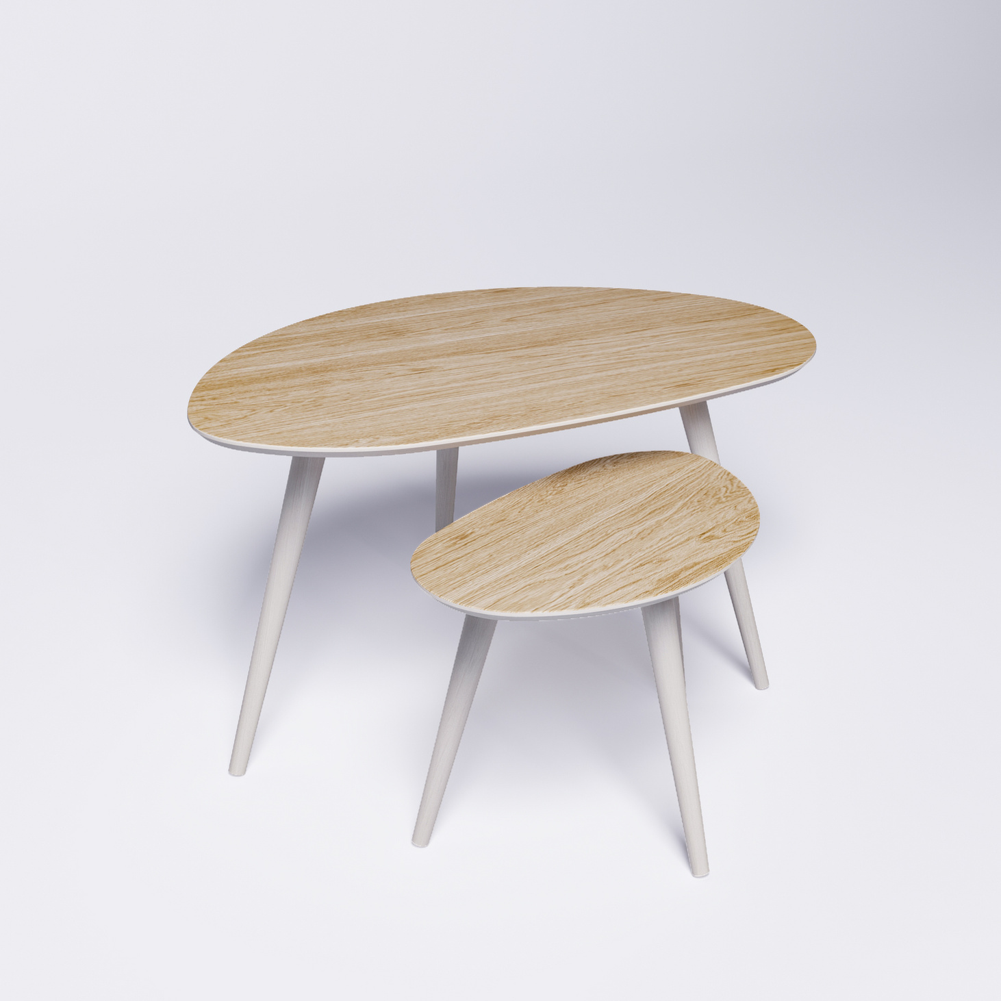 Журнальные столики BEANS на белых ножках - фотография товара