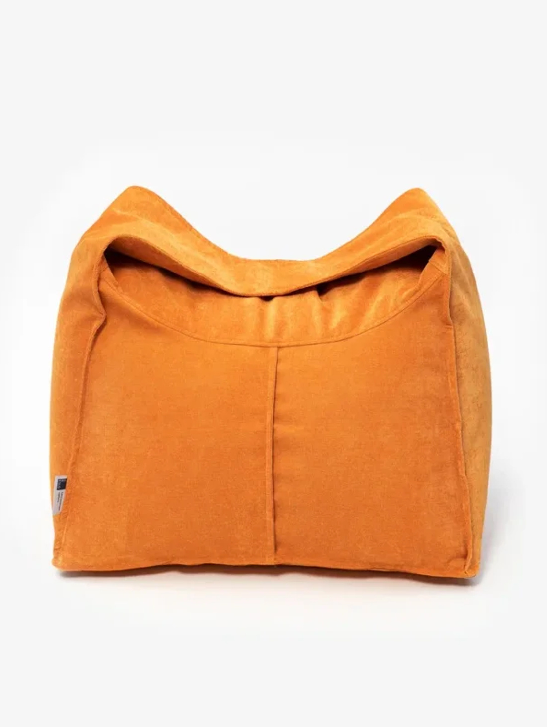 Пуфик-сумка детская в велюре в оранжевом цвете - фотография товара