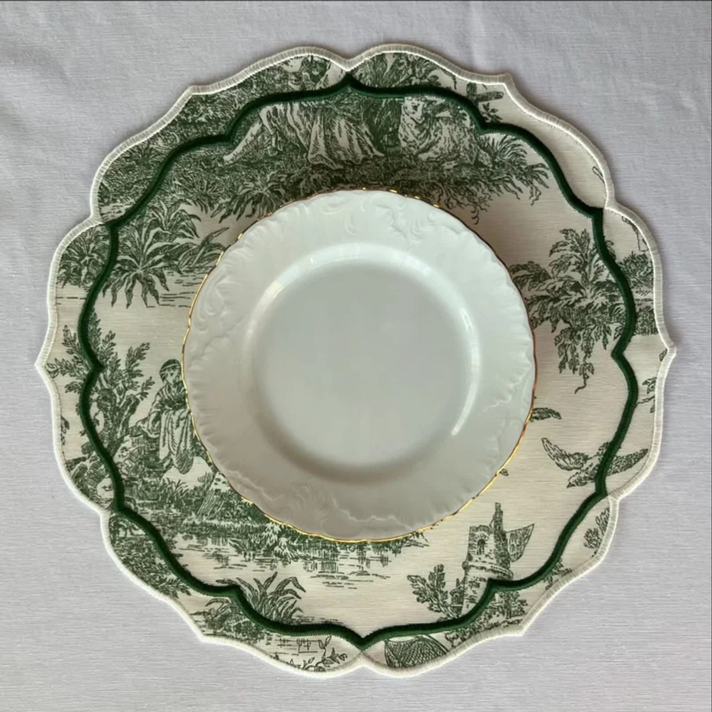 Плейсмат «Туаль де Жуи» зеленый - фотография товара